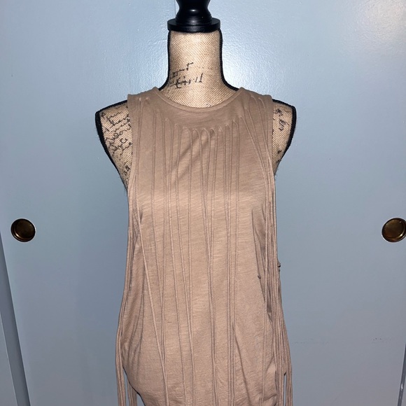 Festival Fringed Linen Tank Top - Picture 2 of 2